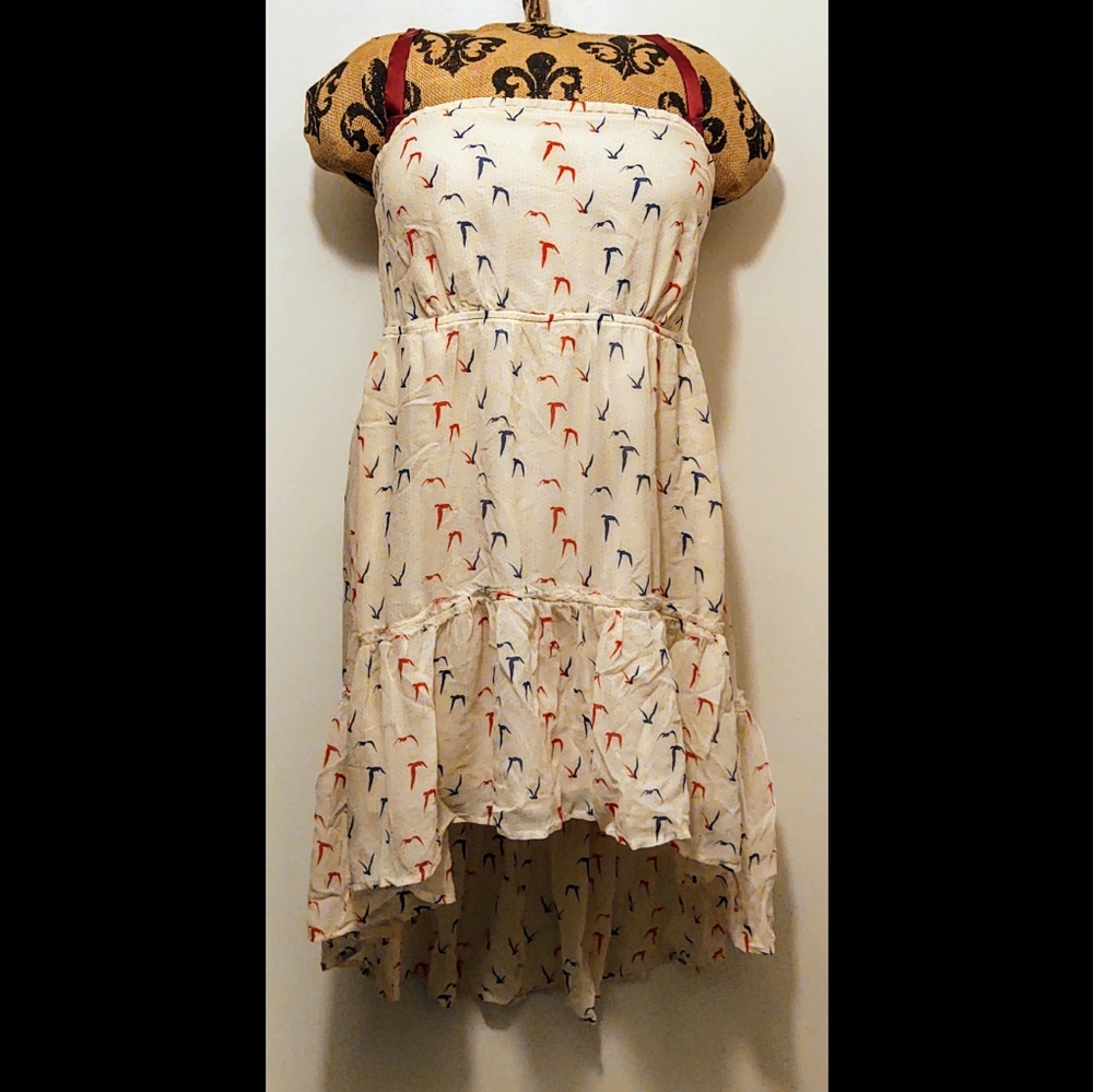 90s QSW Quicksilver Collection Strapless Silk Dress